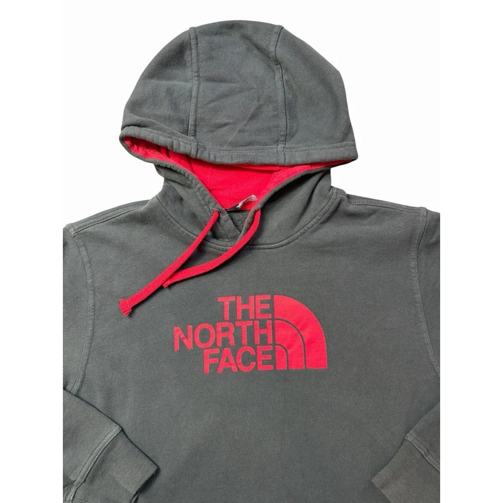 The North Face Men's Half Dome Pullover Hoodie Sweatshirt Gray/Red Size Large